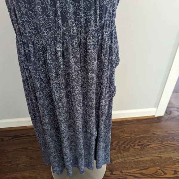 Blue Floral Maternity Breastfeeding Nursing Nightgown - Picture 6 of 7